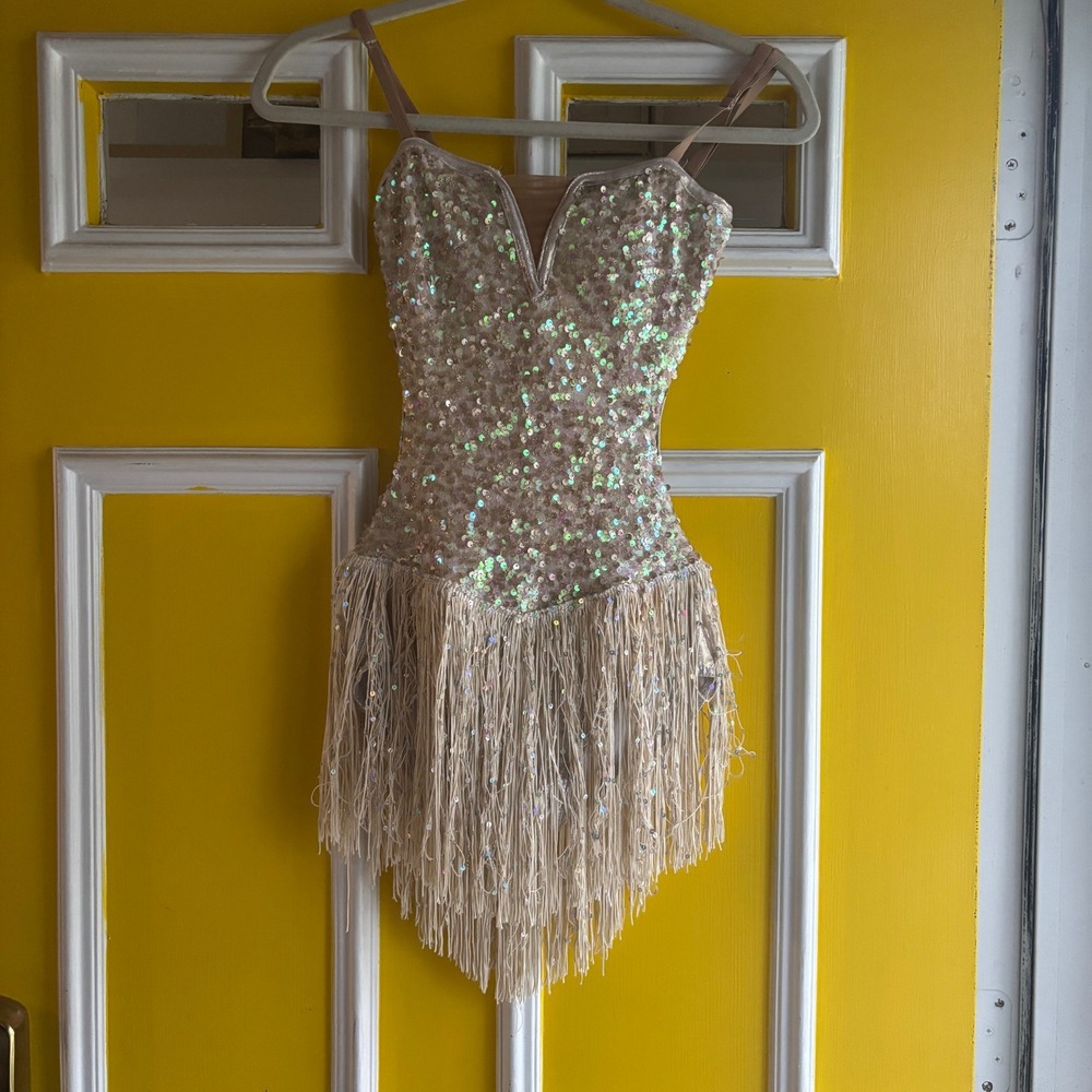 Sequin Fringe Dress, Sleeveless Party Cocktail Dance Dress, flapper costune - Picture 12 of 12